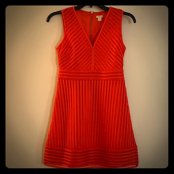 💃🏻J Crew hot red dress zipper back size 4 petite - Picture 2 of 7